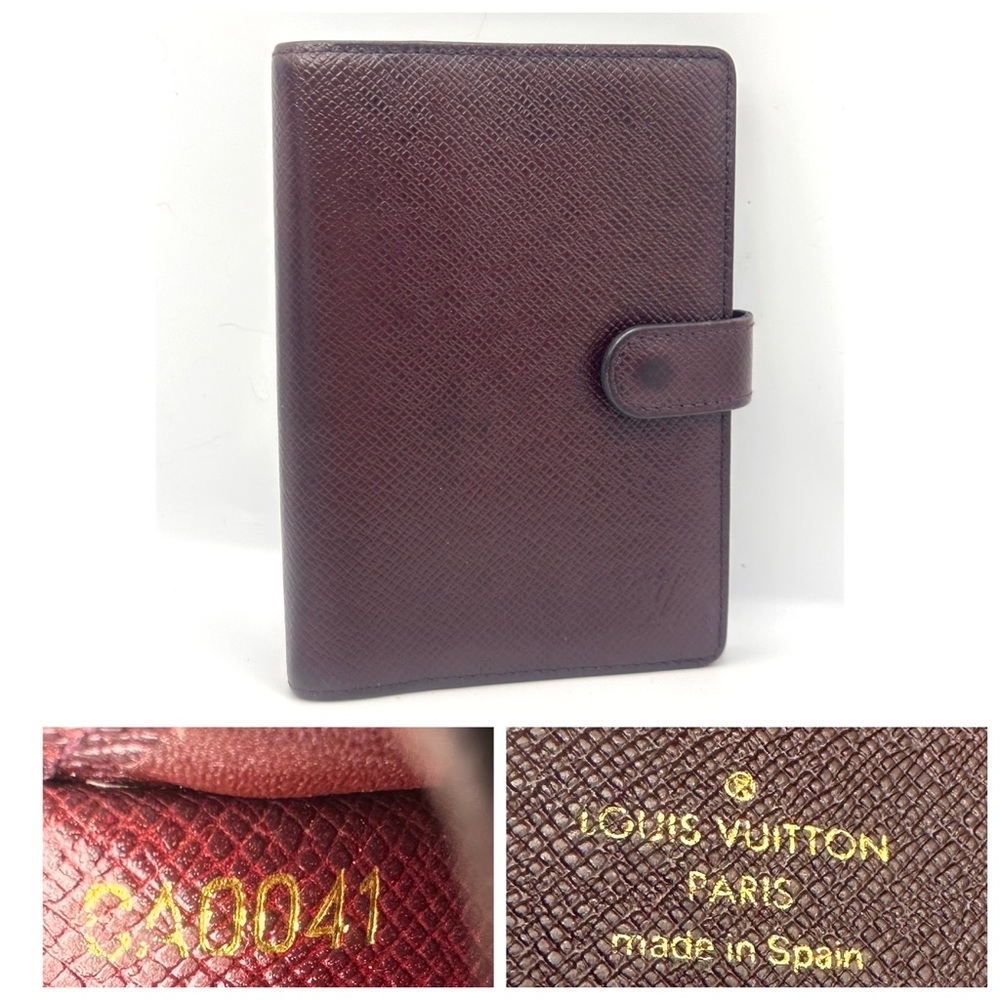Louis Vuitton Brown Taiga leather Agenda PM wallet planner very good condition